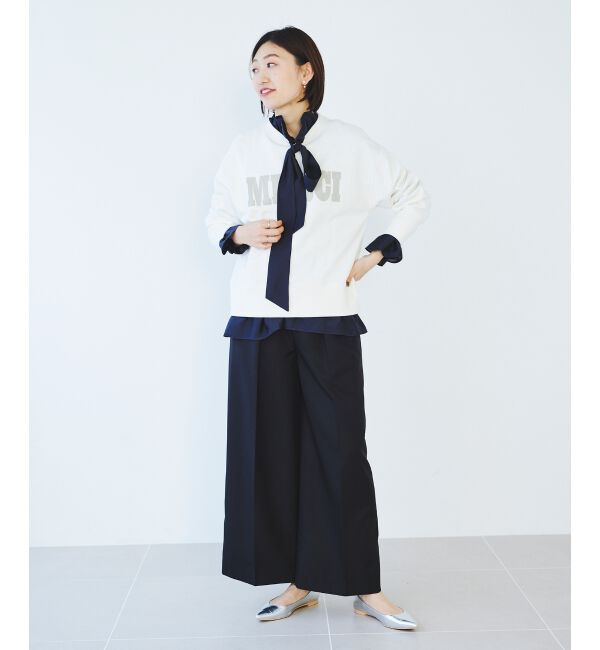 le.coeur blanc「《手洗い可能》ハイウエストベルトツキワイドパンツ」|その他|