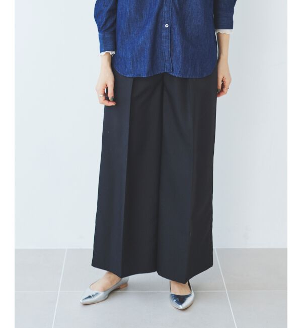 le.coeur blanc「《手洗い可能》ハイウエストベルトツキワイドパンツ」|その他|