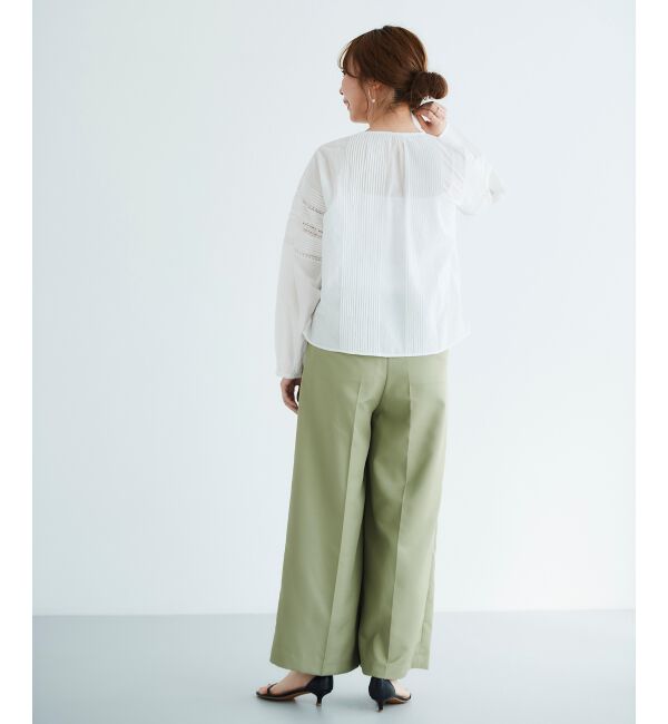 le.coeur blanc「《手洗い可能》ハイウエストベルトツキワイドパンツ」|その他|