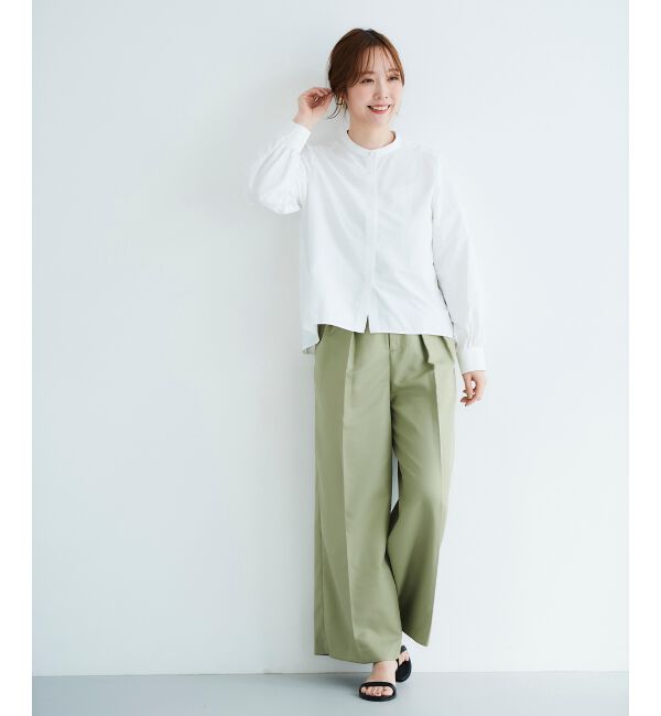 le.coeur blanc「《手洗い可能》ハイウエストベルトツキワイドパンツ」|その他|