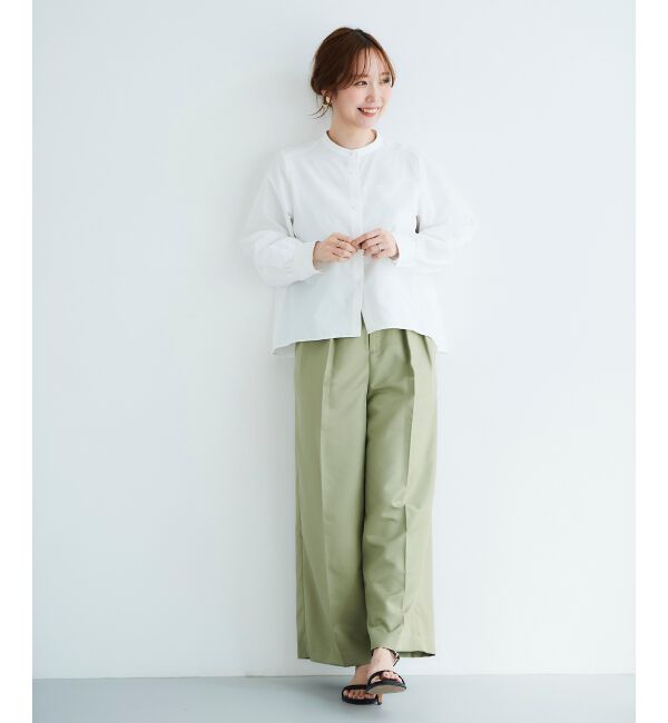 le.coeur blanc「《手洗い可能》ハイウエストベルトツキワイドパンツ」|その他|