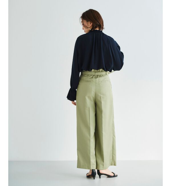 le.coeur blanc「《手洗い可能》ハイウエストベルトツキワイドパンツ」|その他|