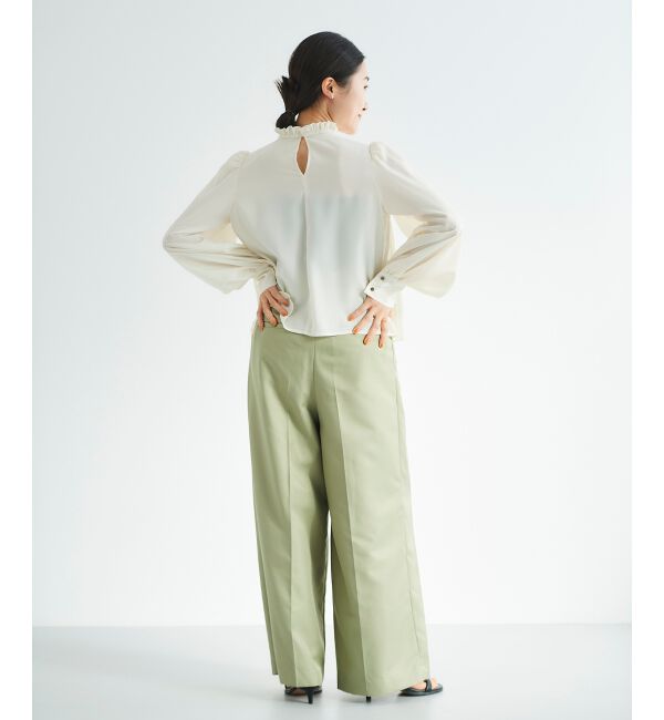 le.coeur blanc「《手洗い可能》ハイウエストベルトツキワイドパンツ」|その他|