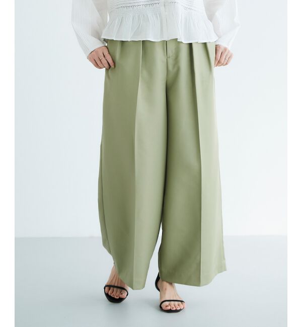 le.coeur blanc「《手洗い可能》ハイウエストベルトツキワイドパンツ」|その他|