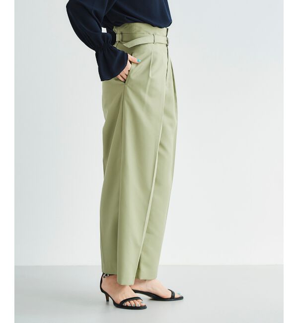 le.coeur blanc「《手洗い可能》ハイウエストベルトツキワイドパンツ」|その他|