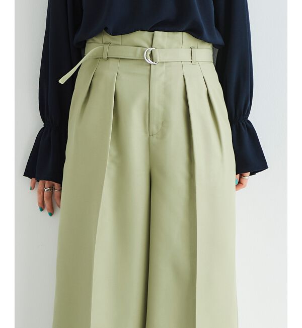 le.coeur blanc「《手洗い可能》ハイウエストベルトツキワイドパンツ」|その他|