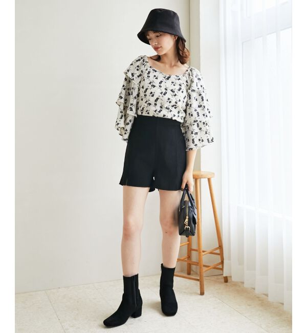 MAJESTICLEGON「フレアーフリルスリーブブラウス」|シャツ・ブラウス|柄Ａ