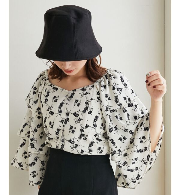 MAJESTICLEGON「フレアーフリルスリーブブラウス」|シャツ・ブラウス|