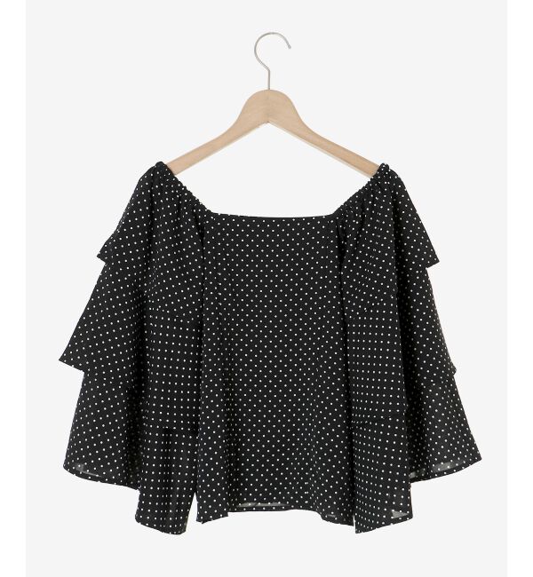 MAJESTICLEGON「フレアーフリルスリーブブラウス」|シャツ・ブラウス|