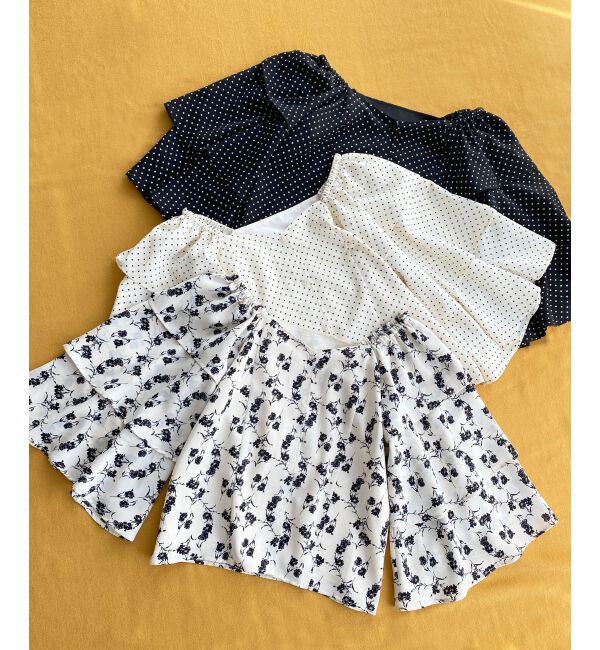 MAJESTICLEGON「フレアーフリルスリーブブラウス」|シャツ・ブラウス|