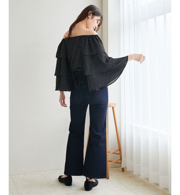 MAJESTICLEGON「フレアーフリルスリーブブラウス」|シャツ・ブラウス|