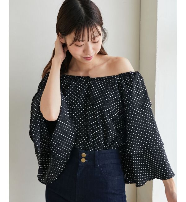 MAJESTICLEGON「フレアーフリルスリーブブラウス」|シャツ・ブラウス|