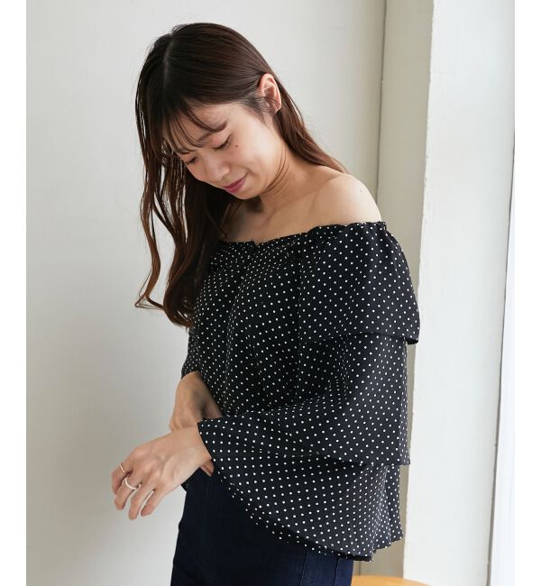 MAJESTICLEGON「フレアーフリルスリーブブラウス」|シャツ・ブラウス|