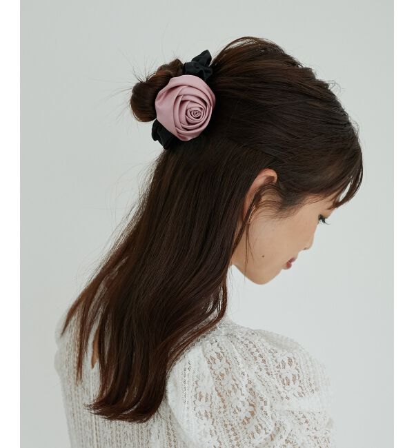 MAJESTICLEGON「ローズモチーフシュシュ」|ヘアゴム・シュシュ|ピンク