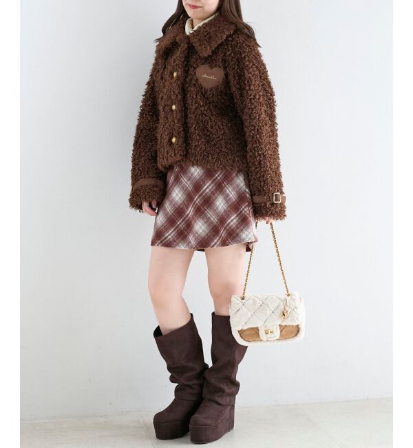  「ハートパッチふわふわブルゾン」|ブルゾン・スタジャン|