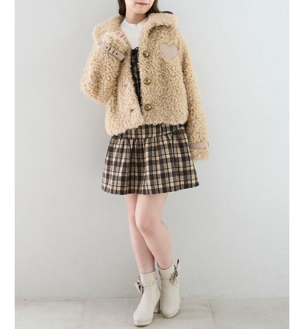  「ハートパッチふわふわブルゾン」|ブルゾン・スタジャン|