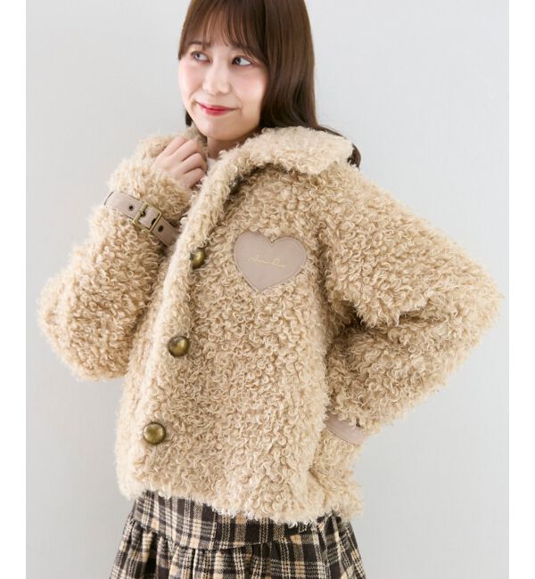  「ハートパッチふわふわブルゾン」|ブルゾン・スタジャン|