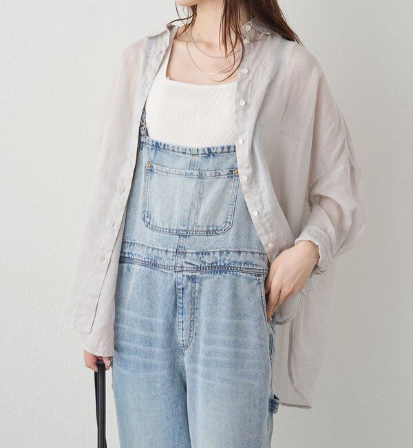  「【新色登場/リバイバル】ラミーオーバーシャツブラウス」|シャツ・ブラウス|ライトグレー