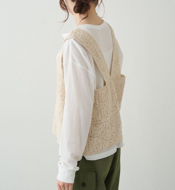  「【リバイバル/新色追加】クロシェ編み風ビスチェ」|ニット・セーター|