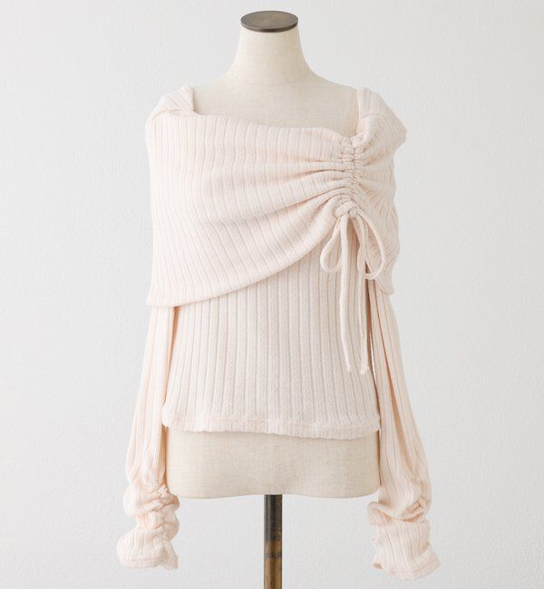  「ドロストリボンオフショルトップス」|プルオーバー|