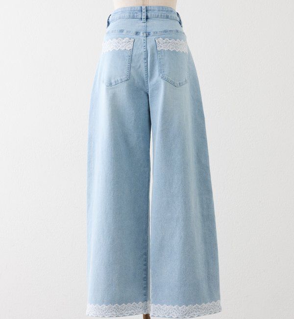  「【ウエスト調整可】レースポケットワイドデニム/SMサイズ展開あり」|その他|