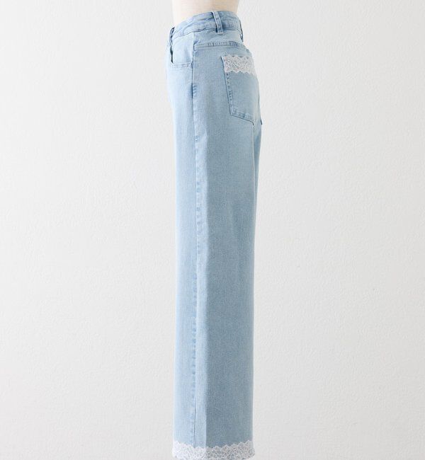 「【ウエスト調整可】レースポケットワイドデニム/SMサイズ展開あり」|その他|