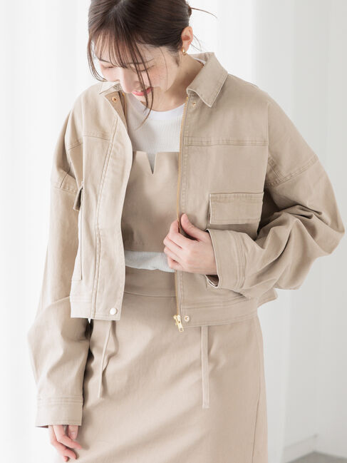 Te chichi TERRASSE「クロップドジャケット(セットアップ可)《2025spring catalog item》」|その他|ベージュ