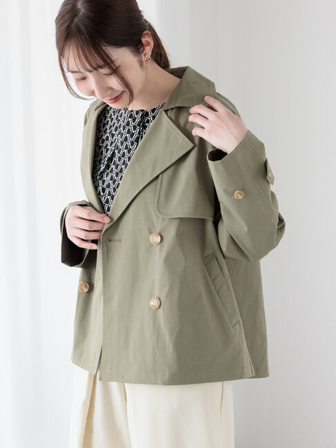 Te chichi TERRASSE「【撥水/花粉防止】ショートトレンチコート」|その他|カーキ
