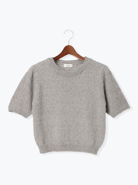 Te chichi TERRASSE「ラメヒゲヤーンハーフスリーブニット」|ニット・セーター|グレー