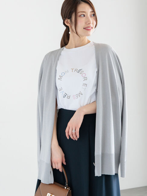 Te chichi「カシュクールVネックミドルカーディガン」|カーディガン|シルバー