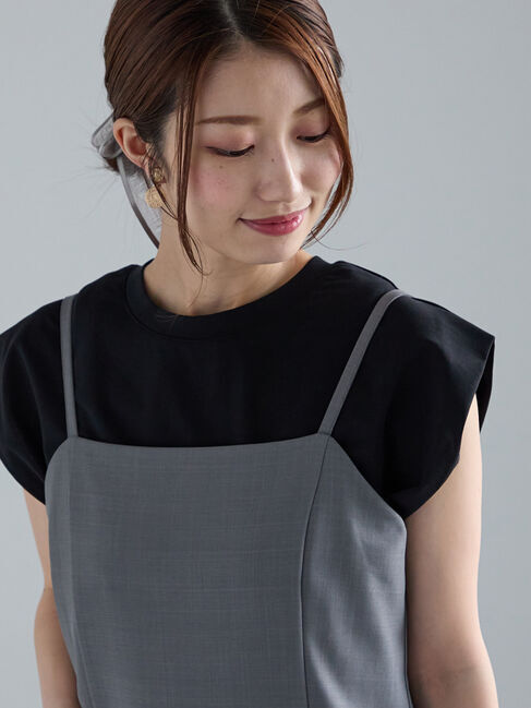 Te chichi「シルケットノースリーブチュニック」|Tシャツ・カットソー|ブラック