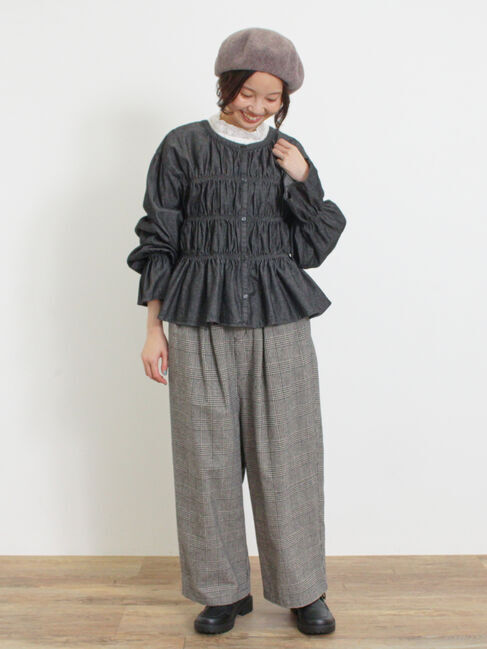 Samansa Mos2「デニム/ツイルシャーリングブラウス」|シャツ・ブラウス|