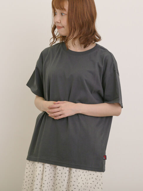 Samansa Mos2「【USAコットン】Tシャツ」|Tシャツ・カットソー|チャコールグレー