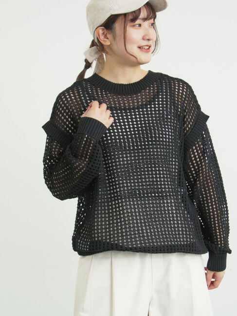 Samansa Mos2「前後2WAY裾ドロストニット」|カーディガン|