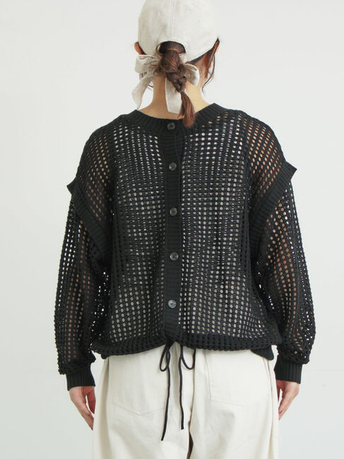 Samansa Mos2「前後2WAY裾ドロストニット」|カーディガン|