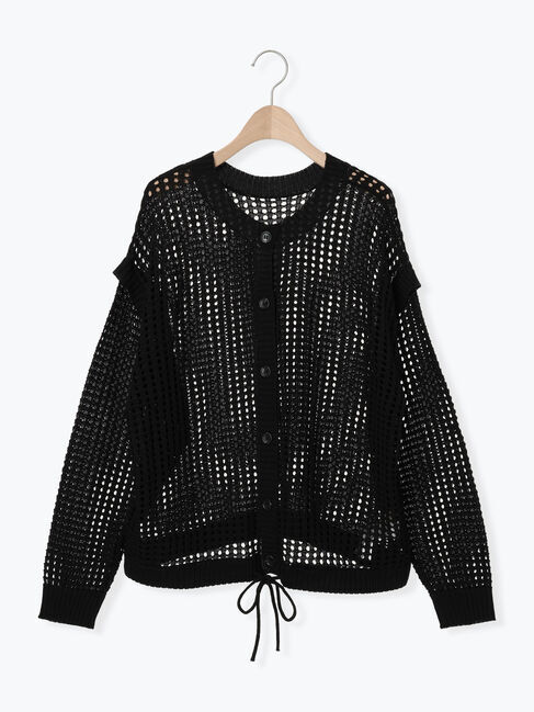 Samansa Mos2「前後2WAY裾ドロストニット」|カーディガン|