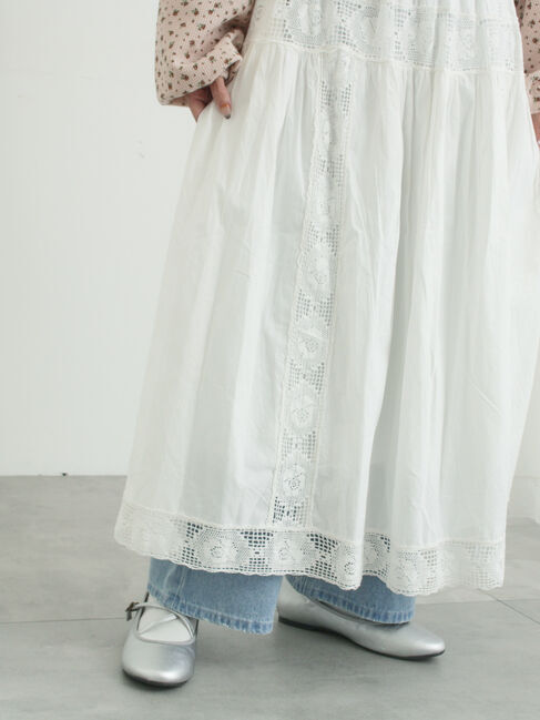 Samansa Mos2「ローズ柄レースギャザースカート」|スカート|