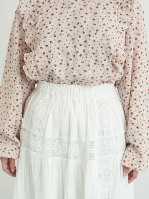 Samansa Mos2「ローズ柄レースギャザースカート」|スカート|