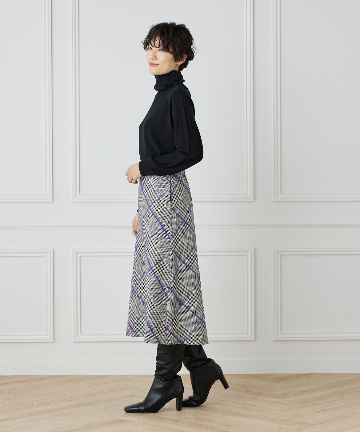 DAY by DAY it&rsquo;s international「リングヤーンAラインチェックスカート」|台形|