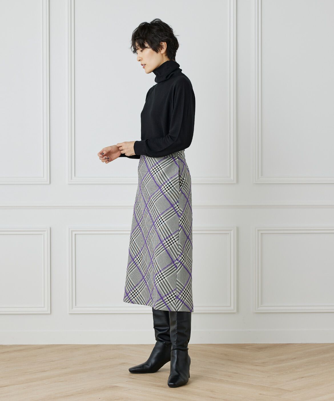 DAY by DAY it&rsquo;s international「リングヤーンAラインチェックスカート」|台形|