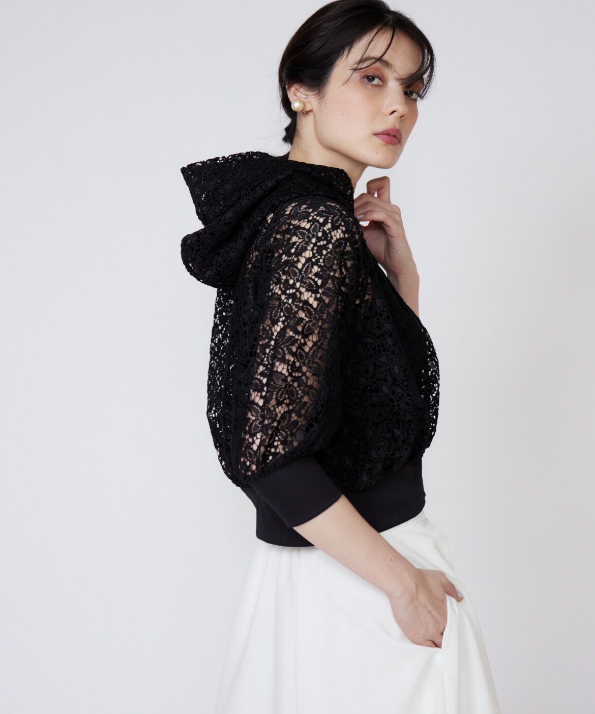Maglie le cassetto「《大きいサイズ》レースパーカー」|パーカー|