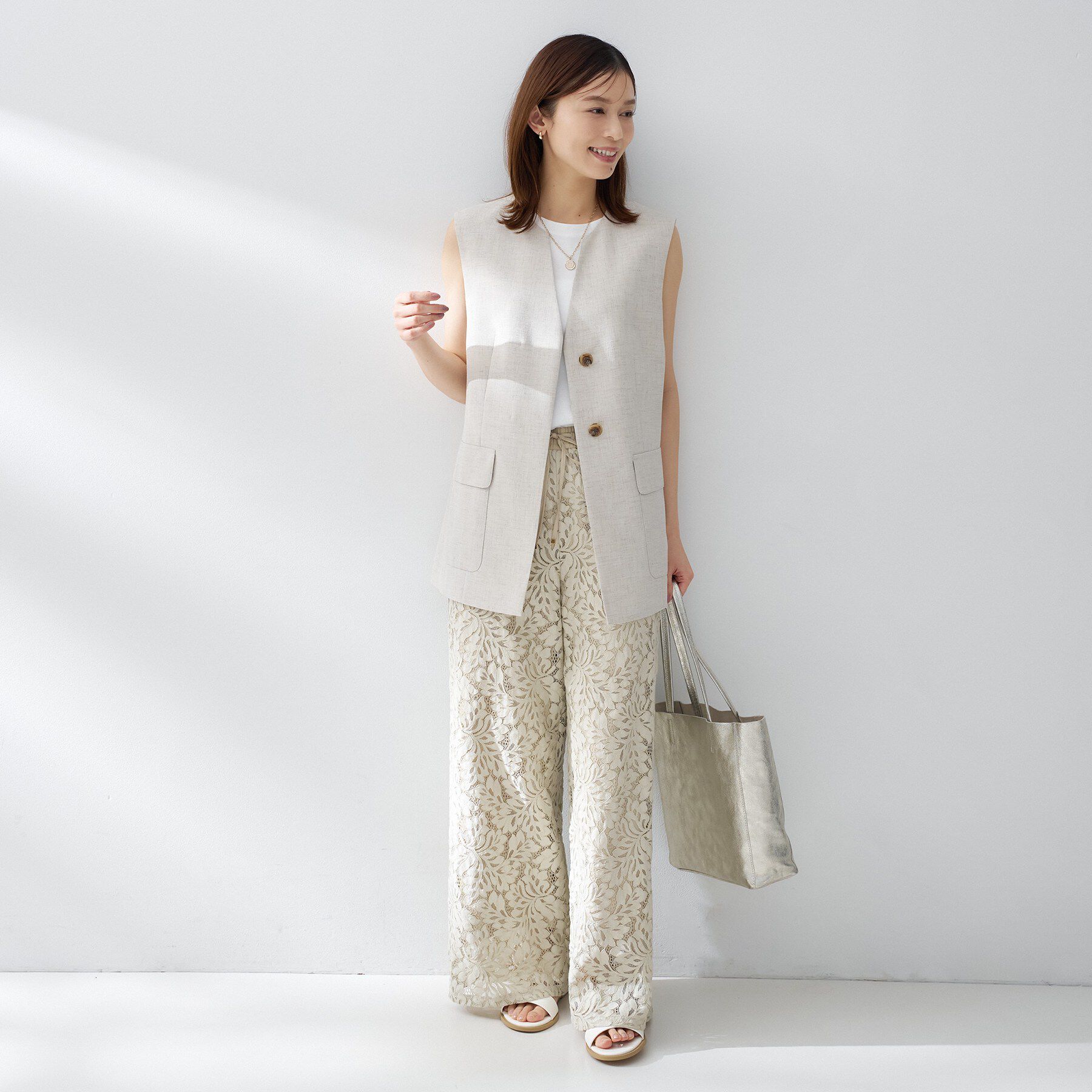 UNTITLED「スラブキーネックジレ」|ベスト・ジレ|