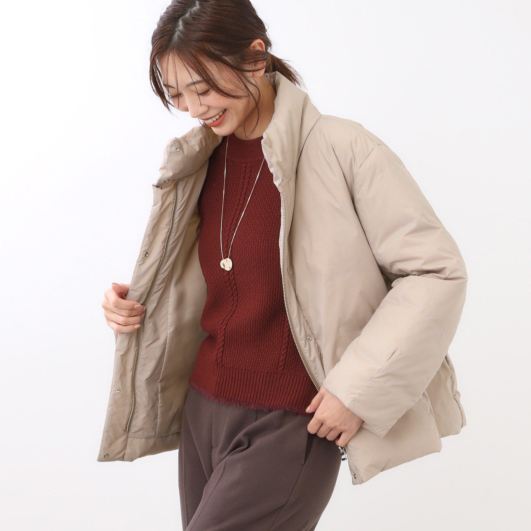 Reflect「【すっきりシルエット】ショート丈ダウンコート」|ダウン|