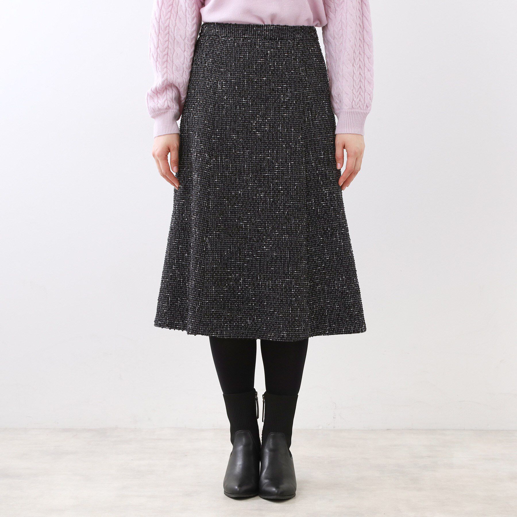 Reflect「【広がりすぎない／美シルエット◎】ツイードフレアスカート」|スカート|