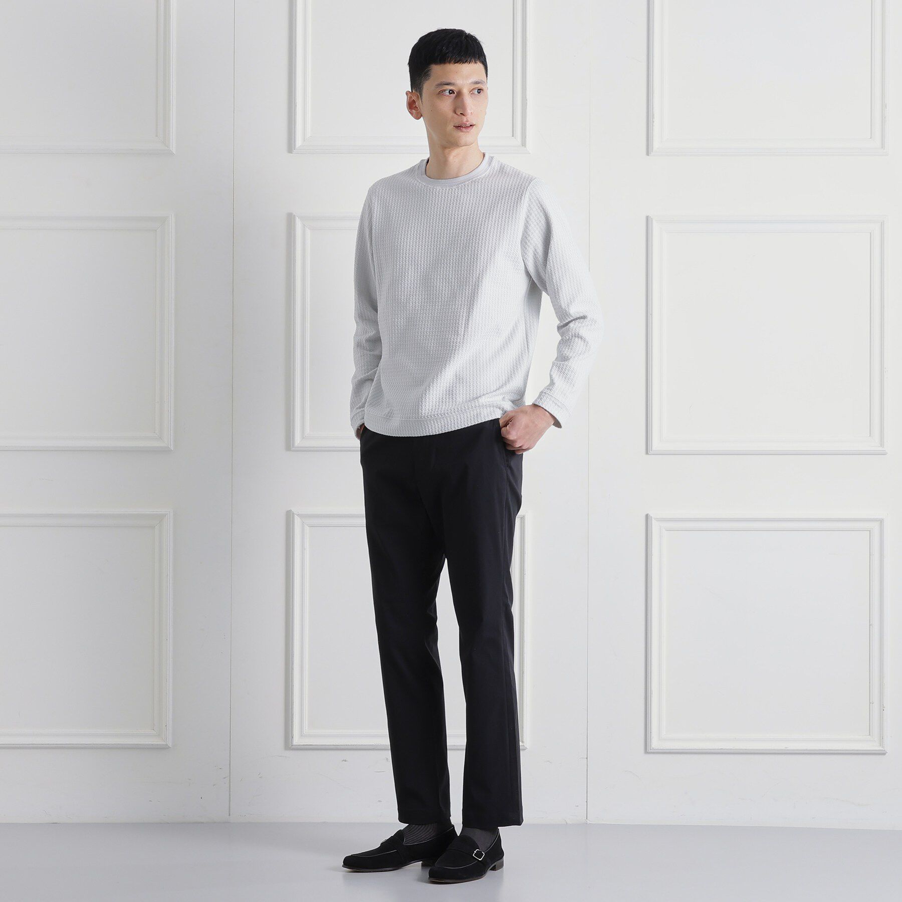 TAKEO KIKUCHI「千鳥柄 ストレッチ プルオーバー」|Tシャツ・カットソー|