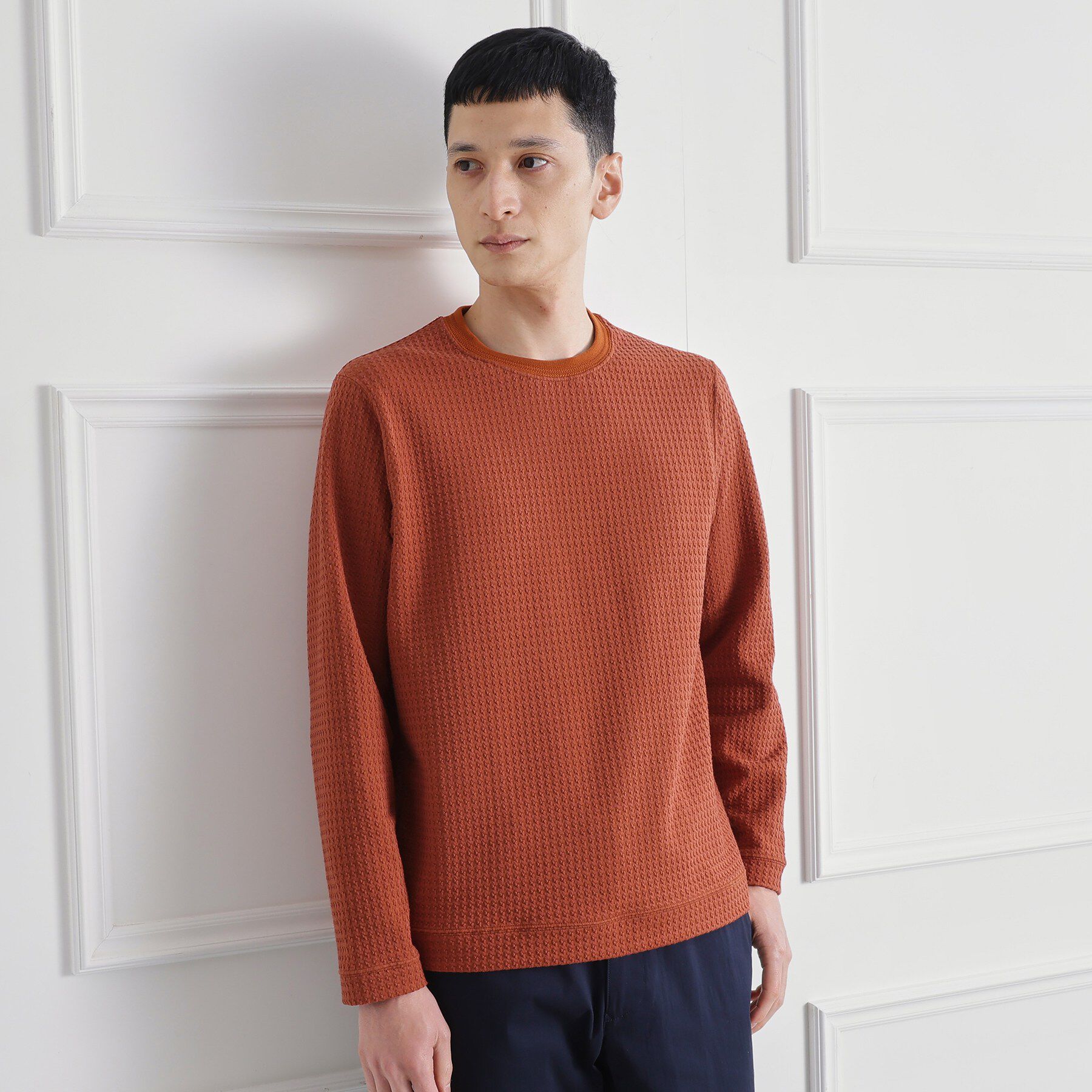 TAKEO KIKUCHI「千鳥柄 ストレッチ プルオーバー」|Tシャツ・カットソー|