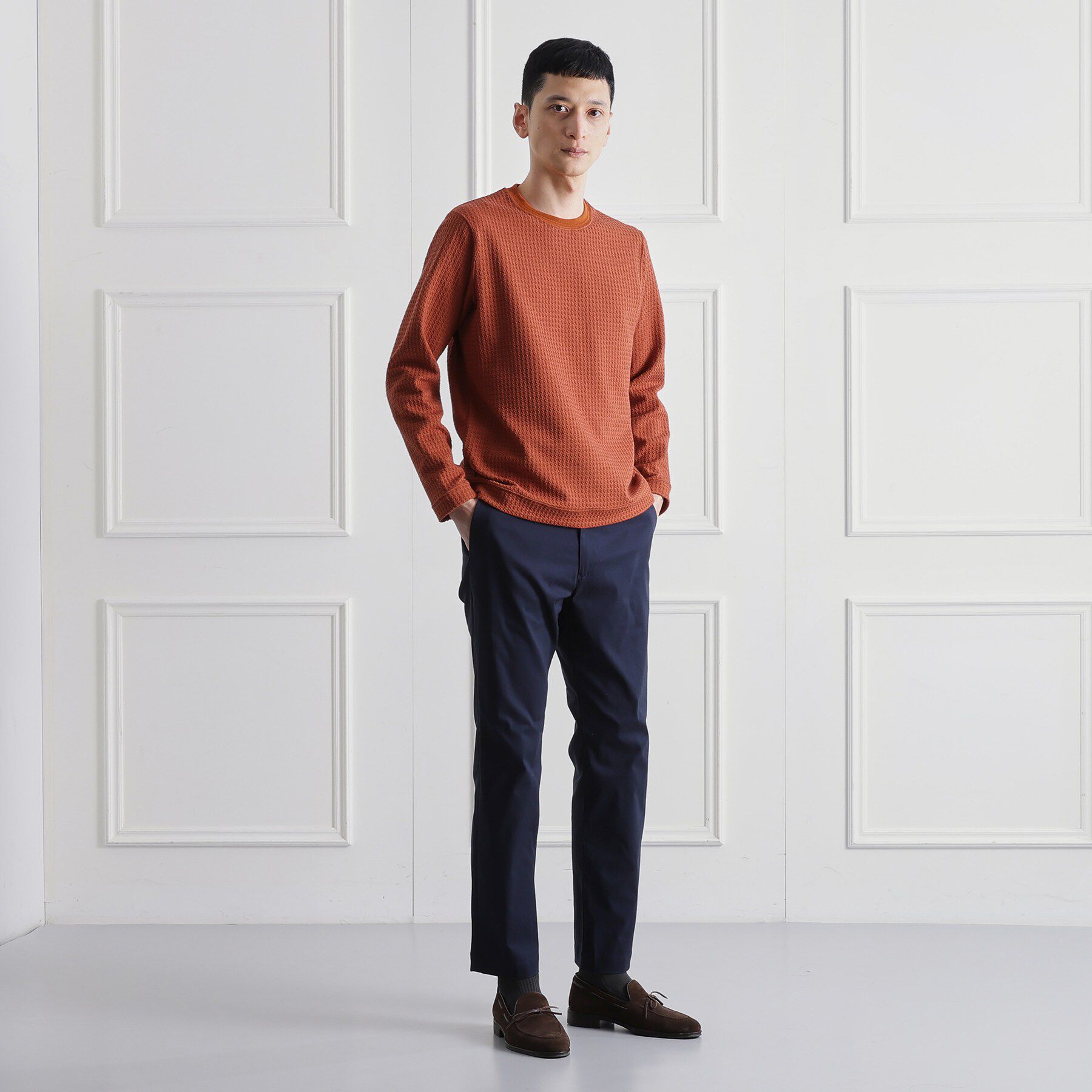 TAKEO KIKUCHI「千鳥柄 ストレッチ プルオーバー」|Tシャツ・カットソー|