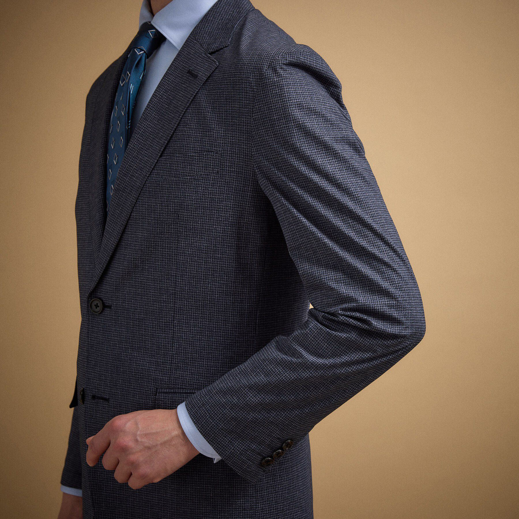 TAKEO KIKUCHI「ドットジャージ 千鳥プリント ジャケット」|テーラードジャケット|