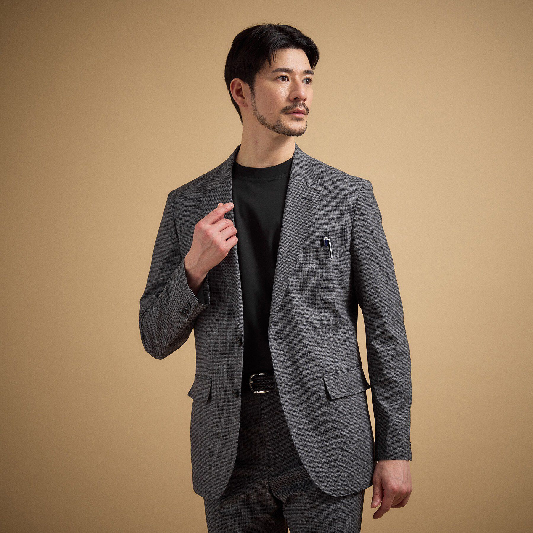 TAKEO KIKUCHI「ドットジャージ 千鳥プリント ジャケット」|テーラードジャケット|