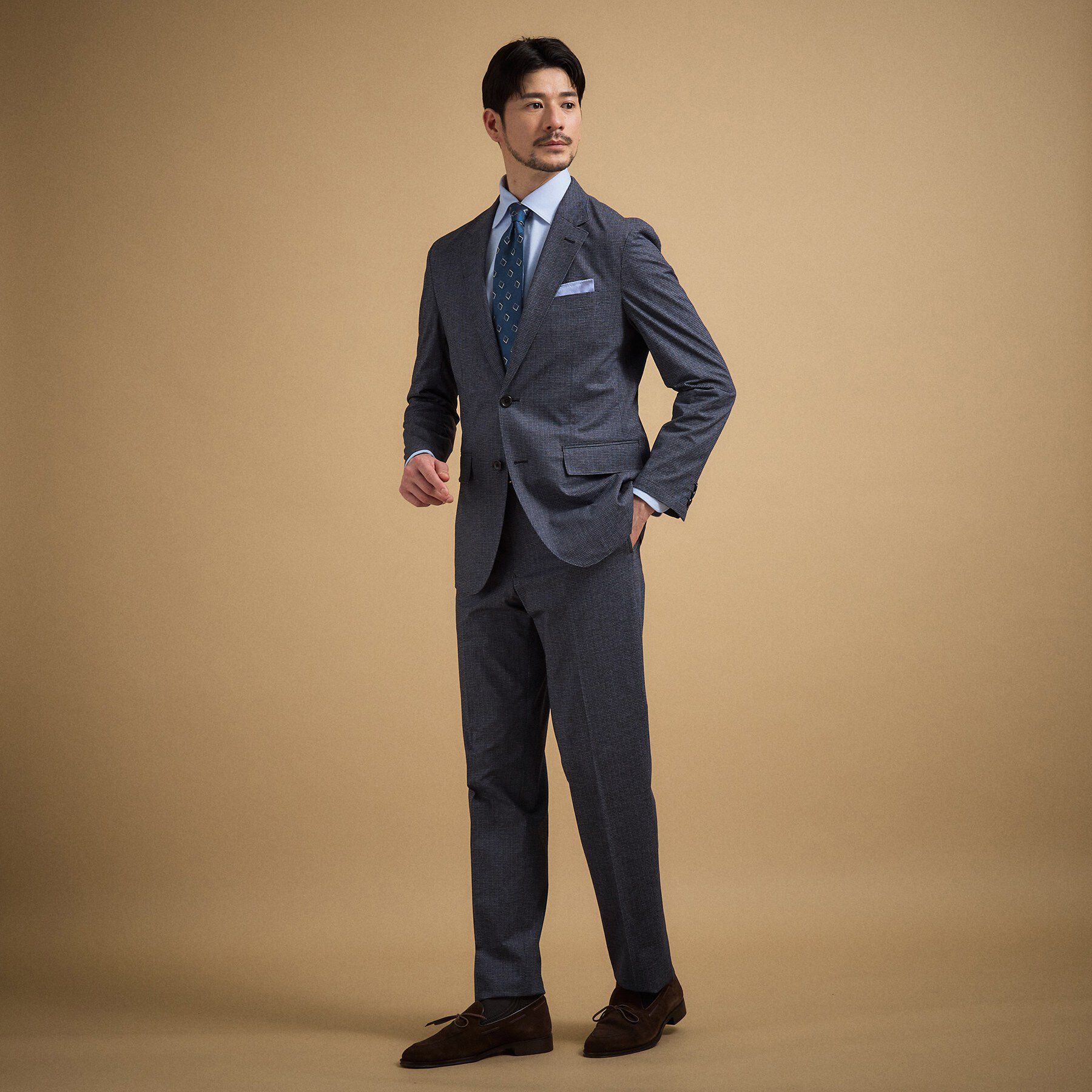 TAKEO KIKUCHI「ドットジャージ 千鳥プリント ジャケット」|テーラードジャケット|